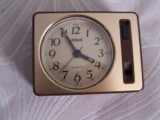 Vintage RARE Lorus Quartz Alarm Clock, Silver & Brown Colour, Working