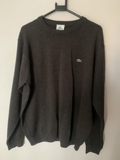 Mens Lacoste Wool Blend jumper dark brown size 7 XXL crew neck
