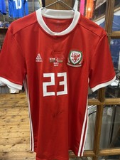 Wales match worn / issued signed Football shirt Will Vaulks v Belarus 