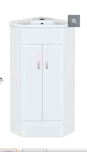 White corner bathroom vanity - corner,
