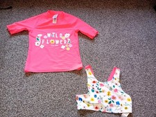 Aged 10-11yrs - Girls Sunsafe Swimwear Set - From M&S - In VGC