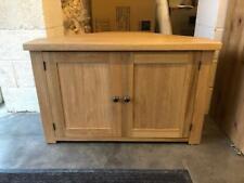 SOLID OAK CORNER TV/ STORAGE