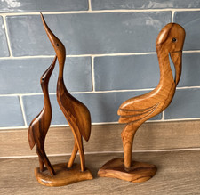 Wooden Bird Figurines Heron