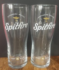 2 x Shepherd Neame Brewery Spitfire Pint Glasses  New 