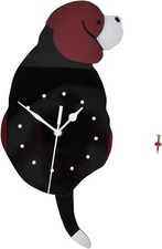 plplaaoo Creative Dog Wagging Tail Wall Clock, Pendulum Clock, DIY Simple Fashio