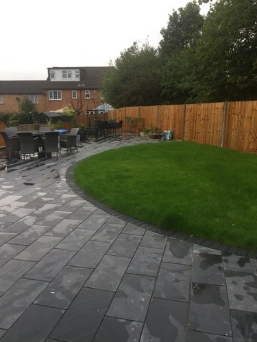 Black slate paving - black,