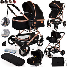 LIBREBON Baby Pram Buggy Car Seat 3 in 1 Travel System Pushchair Up To 22Kg