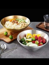 Stainless Steel Bamboo Hat Bowl Ramen Bowl Japanese Bowl Double Layer Rice Bowl