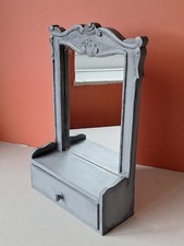 Small Wall Mounted Wood Mirror with Drawer  Dressing Table Mirror Shabby Chic 