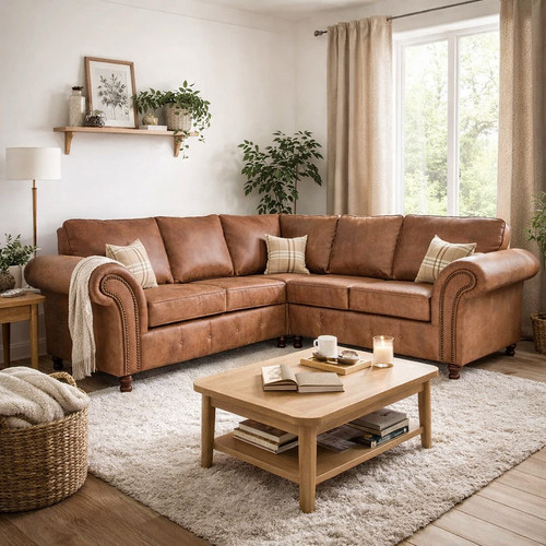 Oakland leather corner - leather, sofa|