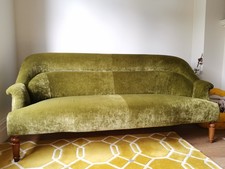 Duresta Zoffany Spanish Olive Green Velvet Sofa RRP £3,600