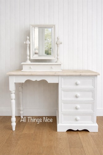 White hand painted dressing - white,