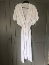 Ladies Belted Summer Dress Size 16/18 White New
