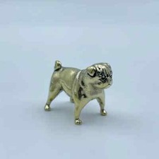 Small Brass Bulldog Pug Dog Statue Statue Ornament 3cm