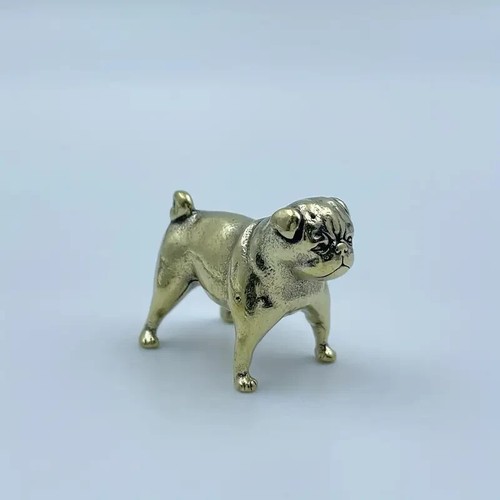 Small brass bulldog pug - bulldog,