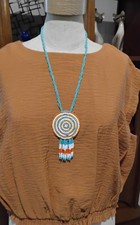 Vtg Handmade Seed Bead Native American Indigenous Indian Necklace Jewelry