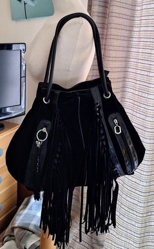 Large black boho - boho, fringe