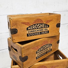 Aeroshell Classic Car Vintage Box Wooden Advertising Crate