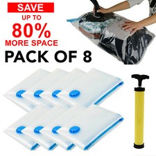 8 X LARGE SPACE SAVING STORAGE VACUUM BAGS CLOTHES BEDDING ORGANISER UNDER BED