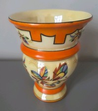 Vintage Czechoslovakian Art Deco Iridescent Painted Porcelain China Vase
