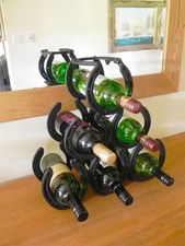 Horseshoe Wine Rack Rustic 6 Bottle Holder FREE FAST DELIVERY
