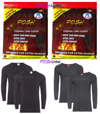 2 Pack Mens Thermal Long Sleeve Top Shirt Warm Underwear Baselayer Vest Winter