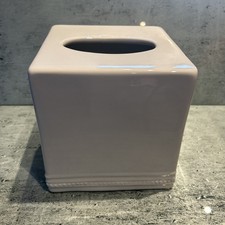 Zara Home Tissue Box Cover White Ceramic Square