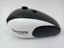 Triumph T140 Black & White Painted Aluminum Fuel Petrol Gas Tank | Fit For