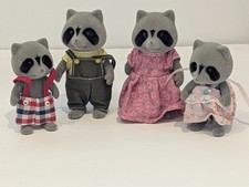 Sylvanian Families TOMY CHESTNUT RACCOON  FAMILY - Good clear markings