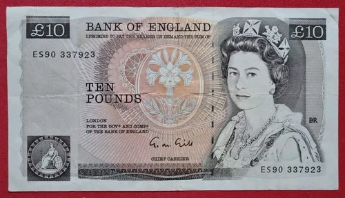 B354 gill ten pound note - b354, £10