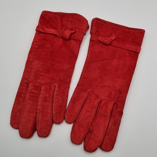 Vintage red pig - suede, gloves