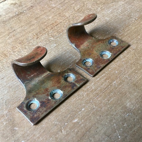 Pair victorian brass sash - victorian,