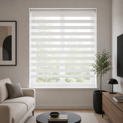 Light grey zebra window roller - grey,