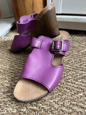 Moshulu Colours Women’s leather wedge sandals  Rioja Purple UK size 5 New