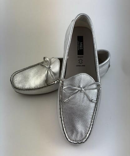 Women s silver leather - m, &