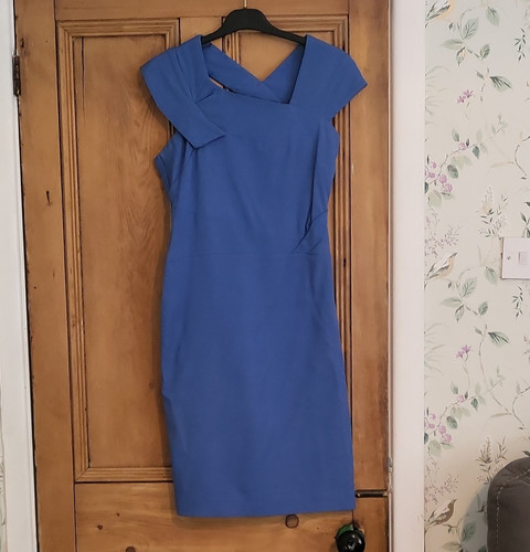 Reiss blue pencil dress - pencil, v-neck