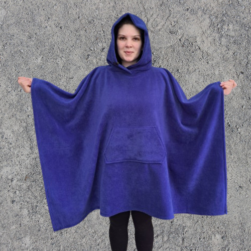 Royal blue fleece hooded - fleece,
