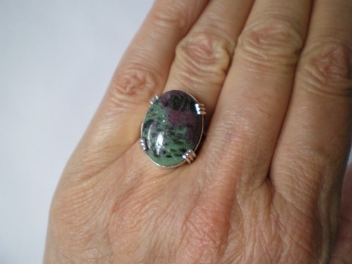 Ruby zoisite oval ring size - ruby,