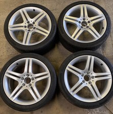 4 Original SLK R171 Genuine Mercedes  18” Alloy Wheels With Continental MO Tyres