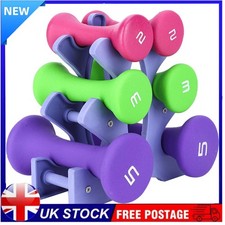 6pcs Hand Fitness Dumbbells Weights Set 2lb/3lb/5lb with Rack Sport Bodybuilding