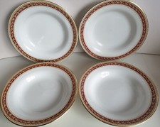 CHURCHILL SAMPSONITE Vitrified Bridgwood  Maroon Red Gold Bowl Dish 9” Hotelware