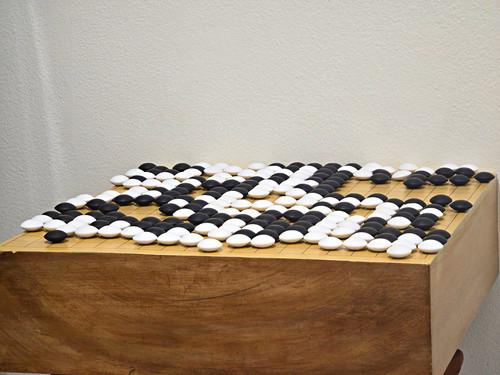 Wooden reversible - go, (baduk)