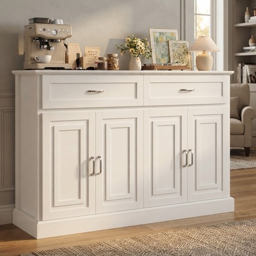 Chic white sideboard with - white,