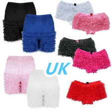 UK Womens Frilly Ruffled Lace Bloomers Shorts Hot Pants Briefs Panties Knickers 