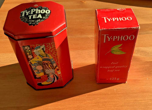 Vintage typhoo tea caddy - vintage, tin