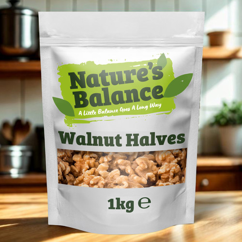 Raw walnut halves 1kg - walnut,
