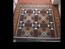 Reclaimed Antique Victorian Edwardian Encaustic Geometric Vitrified Floor tiles