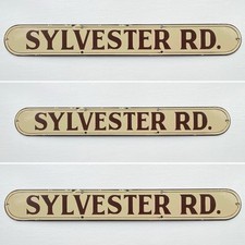 Antique Vintage 1930s Enamel Street Sign Sylvester Road GPO Not Advertising 13