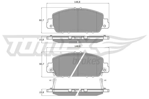 Brake pads front - axle, tx