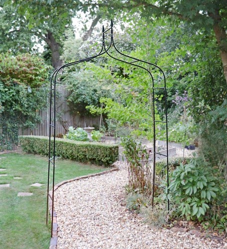 Metal wooden garden arch rose - garden,